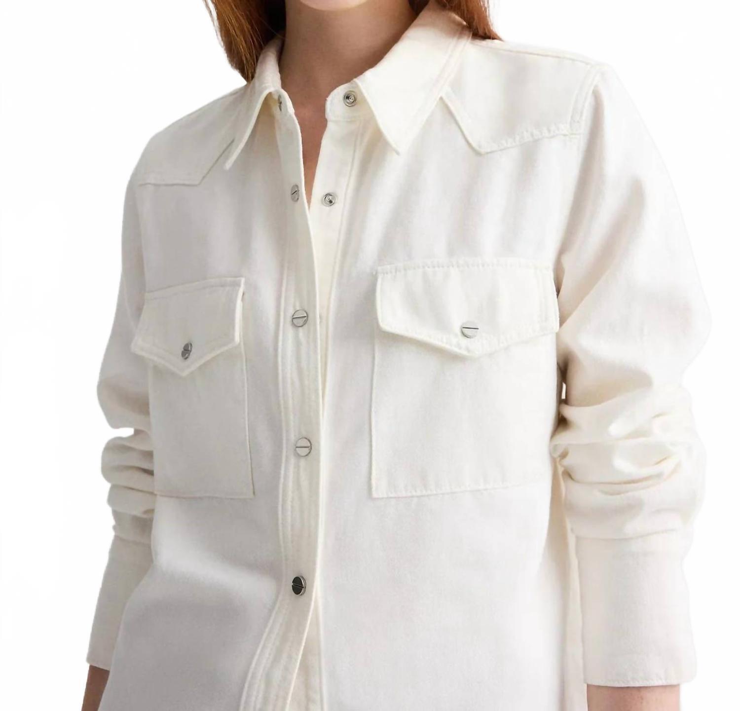New Twp Rancher's Daughter Shirt In White Denim